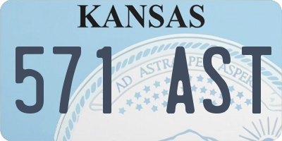 KS license plate 571AST
