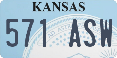 KS license plate 571ASW