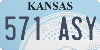 KS license plate 571ASY