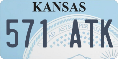 KS license plate 571ATK