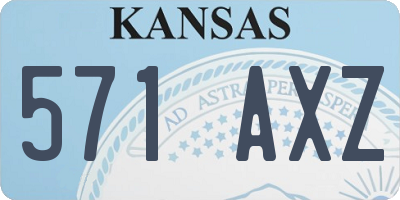 KS license plate 571AXZ