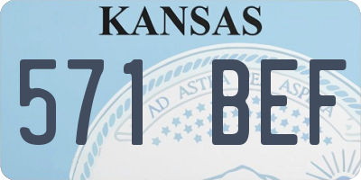 KS license plate 571BEF