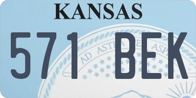 KS license plate 571BEK