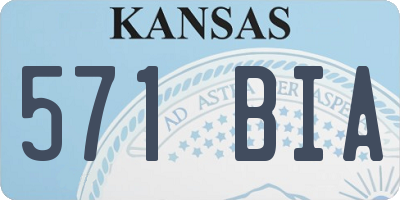 KS license plate 571BIA