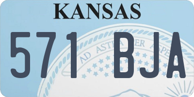 KS license plate 571BJA