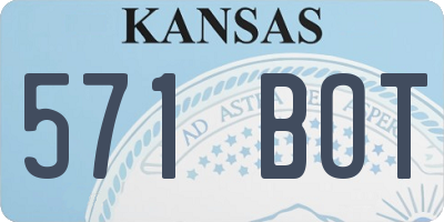 KS license plate 571BOT