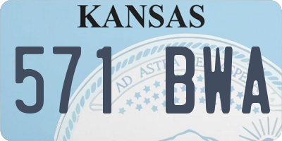 KS license plate 571BWA