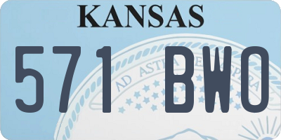 KS license plate 571BWO