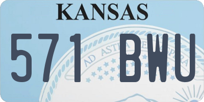 KS license plate 571BWU