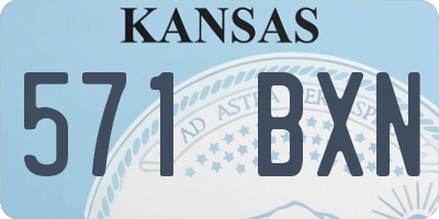 KS license plate 571BXN