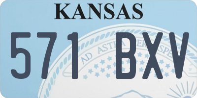 KS license plate 571BXV