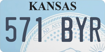 KS license plate 571BYR