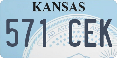 KS license plate 571CEK
