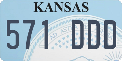 KS license plate 571DDD