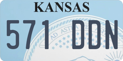 KS license plate 571DDN
