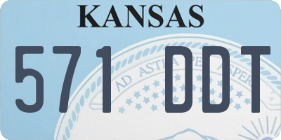KS license plate 571DDT