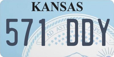KS license plate 571DDY