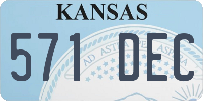 KS license plate 571DEC