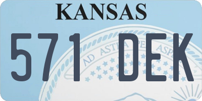 KS license plate 571DEK