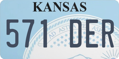 KS license plate 571DER
