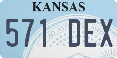 KS license plate 571DEX