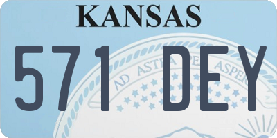 KS license plate 571DEY