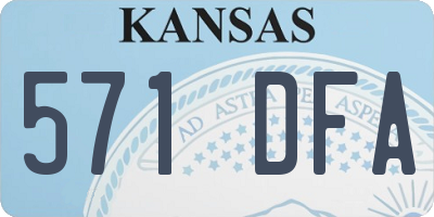 KS license plate 571DFA