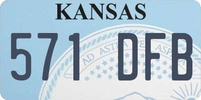 KS license plate 571DFB