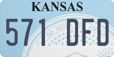 KS license plate 571DFD