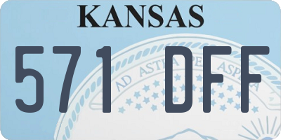 KS license plate 571DFF