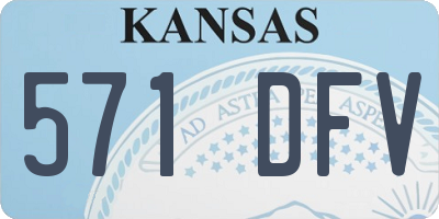 KS license plate 571DFV