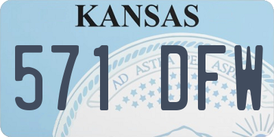 KS license plate 571DFW