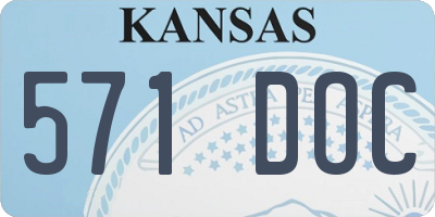 KS license plate 571DOC