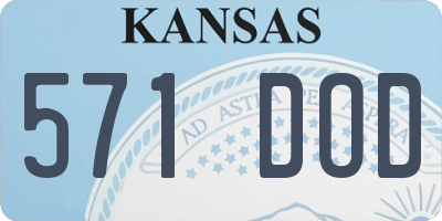 KS license plate 571DOD