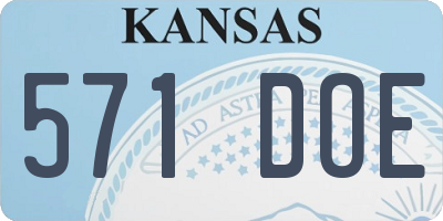 KS license plate 571DOE