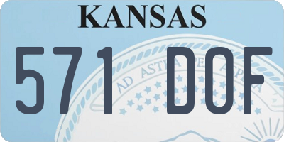 KS license plate 571DOF