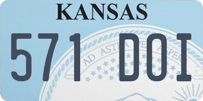 KS license plate 571DOI