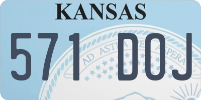 KS license plate 571DOJ