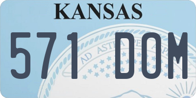 KS license plate 571DOM