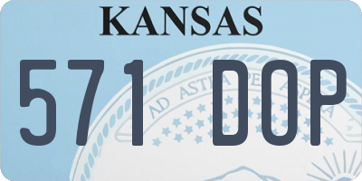 KS license plate 571DOP