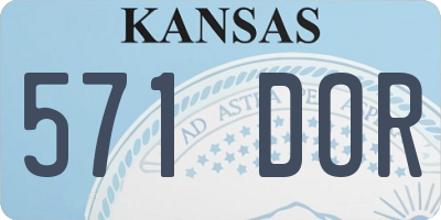 KS license plate 571DOR