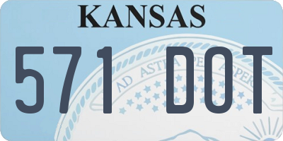 KS license plate 571DOT