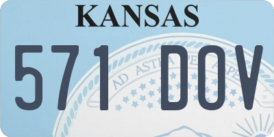 KS license plate 571DOV