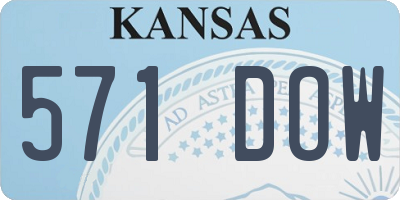 KS license plate 571DOW