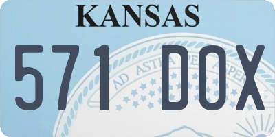 KS license plate 571DOX