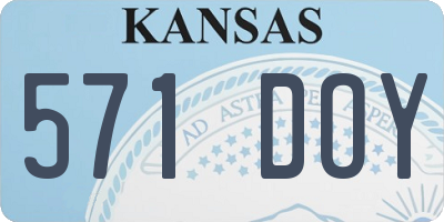 KS license plate 571DOY