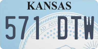 KS license plate 571DTW