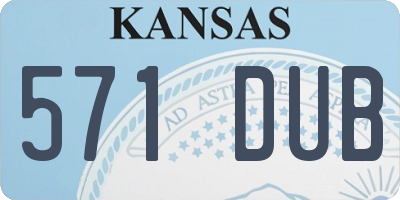KS license plate 571DUB