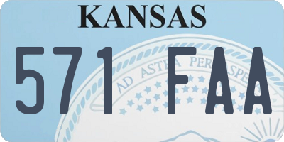 KS license plate 571FAA