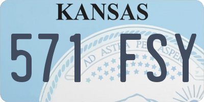 KS license plate 571FSY